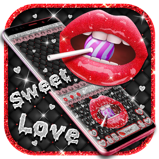 Giltter Red Lip Keyboard icon