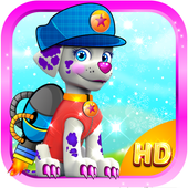 Paw snowman on patrol icon