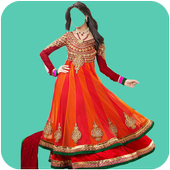 Indian Woman Dress Photo Suit icon