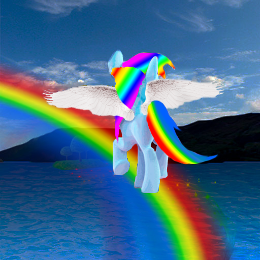 Pony on the rainbow icon