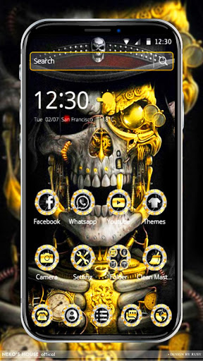 Luxury Golden Metal Skull Theme screenshot 3