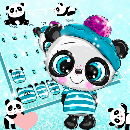 Love Glitter Blue Panda Keyboard Theme icon