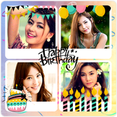 Happy Birthday Collage Maker Photo Editor Free أيقونة
