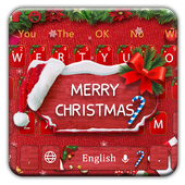 Teclado rojo de navidad icon