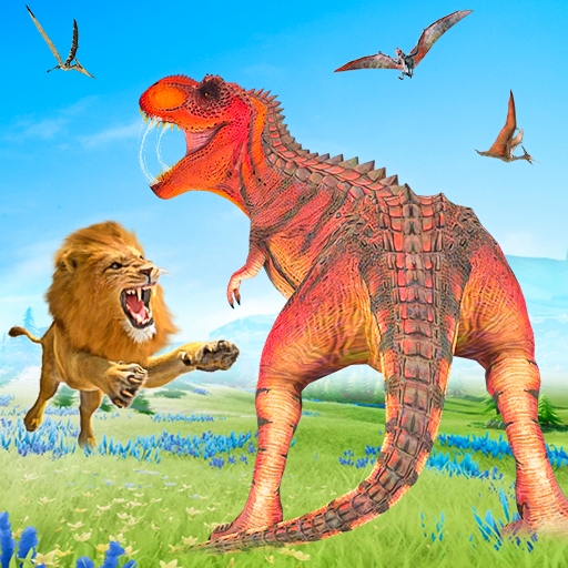 Wild Lion vs Dinosaur: Animal Battle Simulator icon