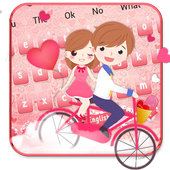 Cute Couple Cycling Keyboard Theme👩‍❤️‍💋‍👨🚲 icon