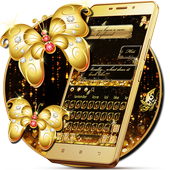 SMS Gold Butterfly Shining Keyboard Theme icon