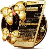 SMS Gold Butterfly Shining Keyboard Theme on 9Apps