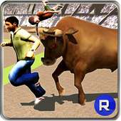 Angry Bull Street Fight Attack