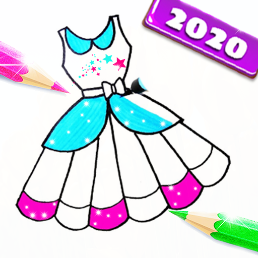 Surprise Princess Dresses Colouring icon