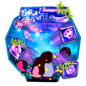 Valentine Couple Glass Tech Theme😍 icon