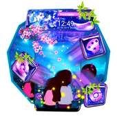 Valentine Couple Glass Tech Theme😍 on 9Apps