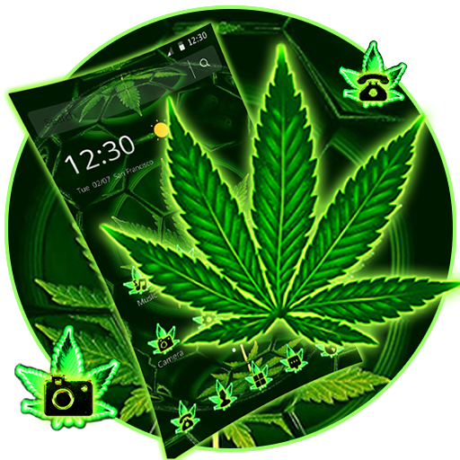 Green Football Weed Leaf Theme icon