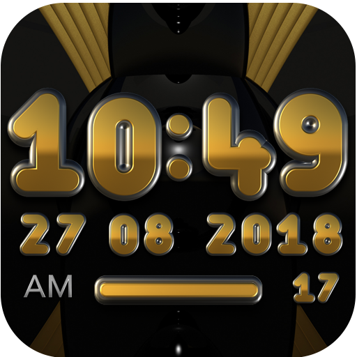 NEMESIS Digital Clock Widget  black gold icon