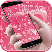 Pink love dew theme waterdrop icon