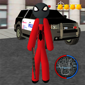 Stickman Spider Rope Hero : Crime City Simulator icon