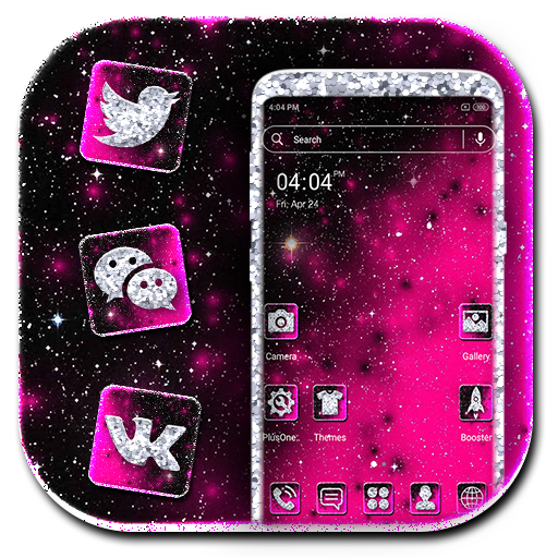 Black Pink Glitter Launcher Themes icon