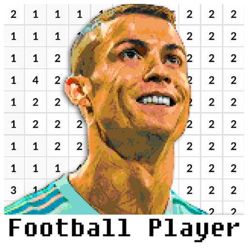 Football Player Coloring By Number - Pixel icon