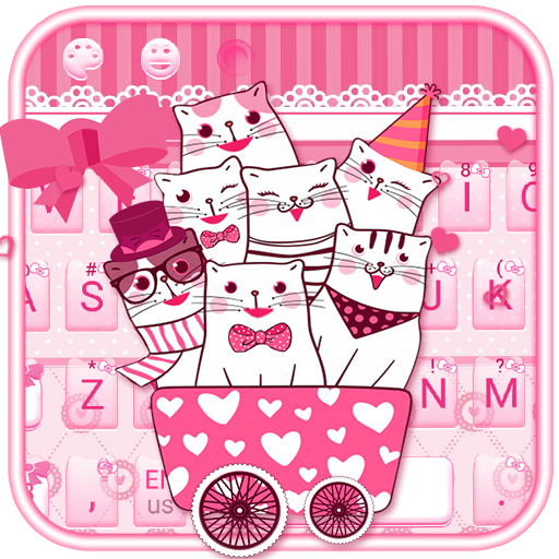 Rosa nette Katzentastatur icon