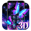3D Neon Butterfly Shiny Theme icon