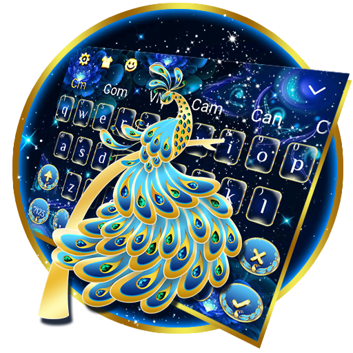 Gold Peacock Diamond Keyboard أيقونة