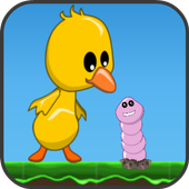 Baby chicks eat worms icon