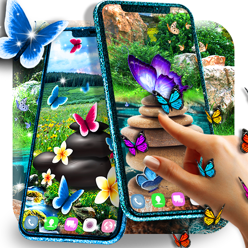 Butterfly stones hd live wallpaper icon