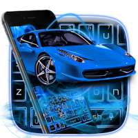 Dynamic Blue Car Keyboard Theme