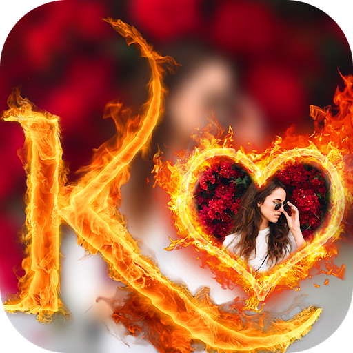 Fire Text Photo Frame icon