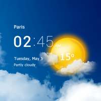 Météo et horloge transparent on 9Apps