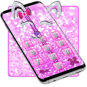 Pink Shiny Kitty Zipper Lock أيقونة