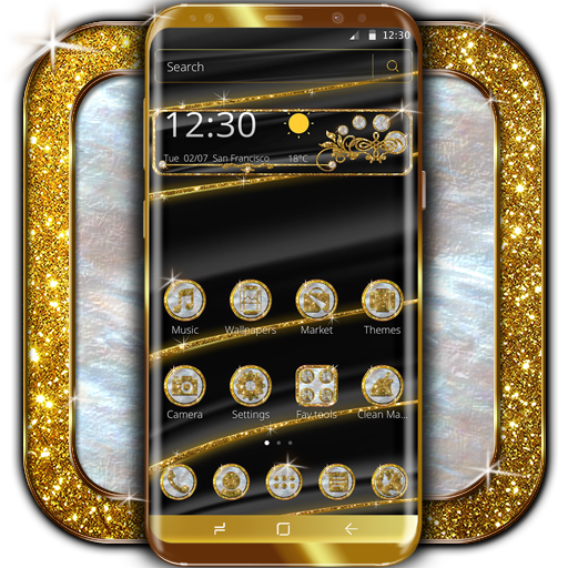 ikon Gold Nacre Launcher Theme