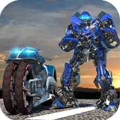 Flying Bike Police Robot Wars icon
