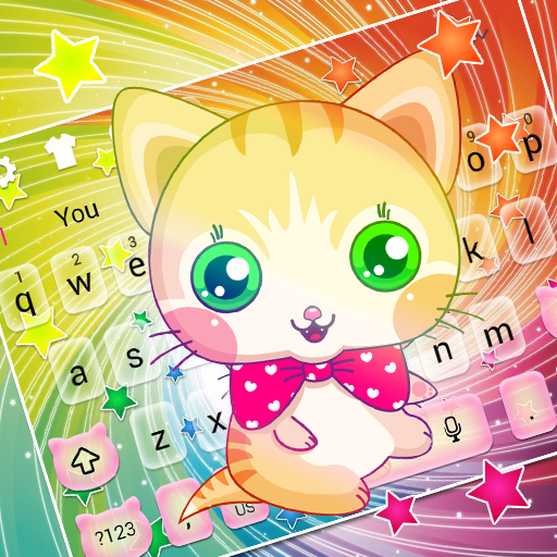 Cute Rainbow Colorful Kitten Keyboard Theme icon