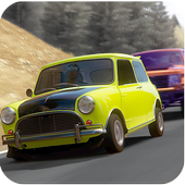 Mr.Bean racing in car icon