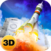Russia Space Rocket Flight 3D icon