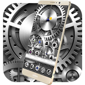 Tema de engranajes mecánicos de plata icon