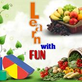 Fruit veg shape color for kids icon