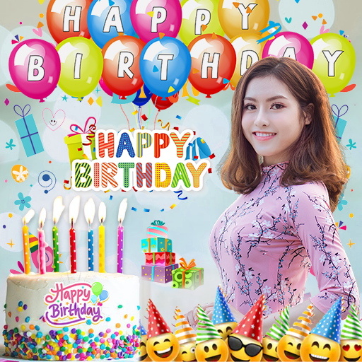 Birthday photo frame with name : Birthday wishes icon