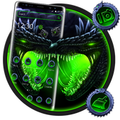 Neon Green Horror Dragon Theme иконка