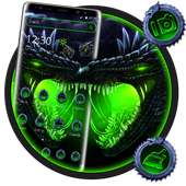 Neon Green Horror Dragon Theme on 9Apps