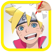How to Draw Boruto uzumaki icon