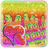 Rainbow Glitter Love Heart Keyboard icon