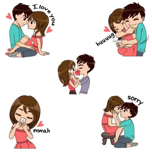 Funny Couple In Love stickers - WAStickerApps icon