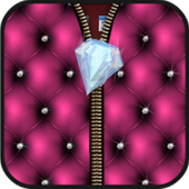 Diamond lock screen zipper icon