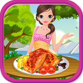 Cooking salmon girls games icon