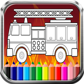 Drawing Fire Truck Coloring Game For Kids icon