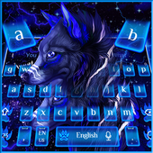 Neon Galaxy Wolf Keyboard Theme icon