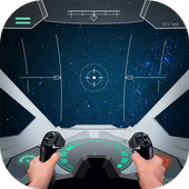 Pilot in space simulator icon
