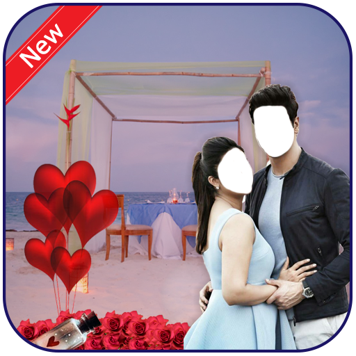 Romance couple photo suit icon